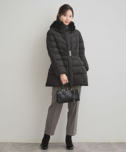 Couture Brooch / クチュールブローチ ダウンジャケット・ベスト | 【2WAY・ベルト付き】フードフェイクファー ミドル丈ダウンコート | 詳細22