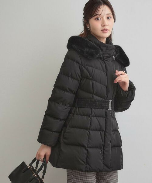Couture Brooch / クチュールブローチ ダウンジャケット・ベスト | 【2WAY・ベルト付き】フードフェイクファー ミドル丈ダウンコート | 詳細27