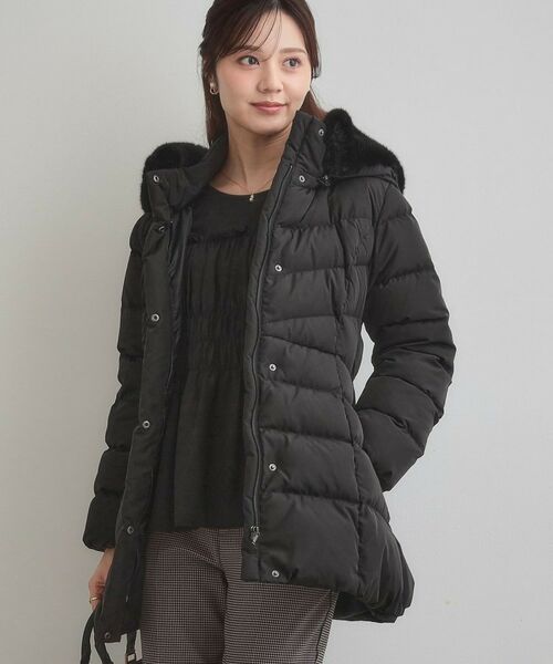 Couture Brooch / クチュールブローチ ダウンジャケット・ベスト | 【2WAY・ベルト付き】フードフェイクファー ミドル丈ダウンコート | 詳細29