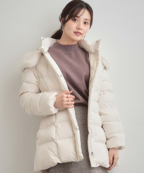 Couture Brooch / クチュールブローチ ダウンジャケット・ベスト | 【2WAY・ベルト付き】フードフェイクファー ミドル丈ダウンコート | 詳細3