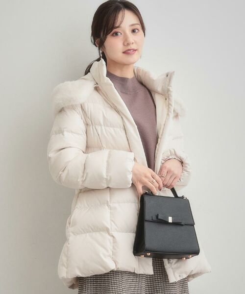 Couture Brooch / クチュールブローチ ダウンジャケット・ベスト | 【2WAY・ベルト付き】フードフェイクファー ミドル丈ダウンコート | 詳細4