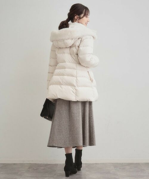 Couture Brooch / クチュールブローチ ダウンジャケット・ベスト | 【2WAY・ベルト付き】フードフェイクファー ミドル丈ダウンコート | 詳細9