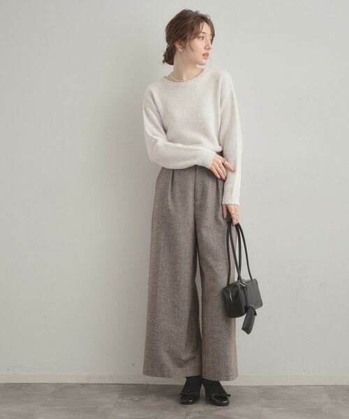 Couture Brooch / クチュールブローチ ニット・セーター | 【前後2WAY】スパンコールラメフェザー ニット | 詳細1