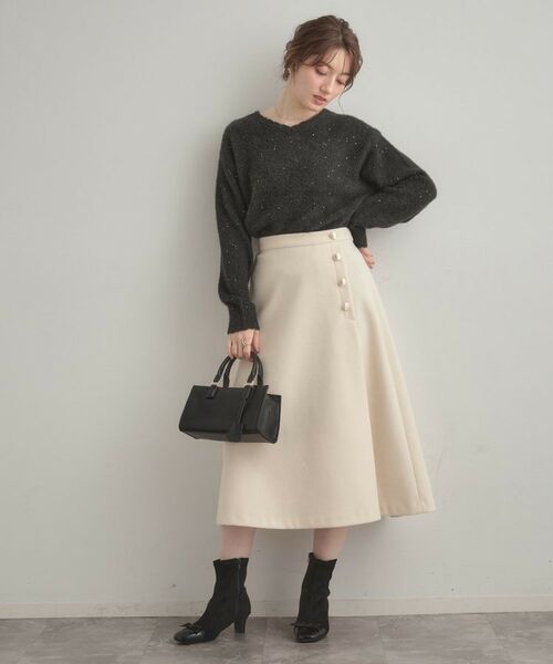 Couture Brooch / クチュールブローチ ニット・セーター | 【前後2WAY】スパンコールラメフェザー ニット | 詳細20