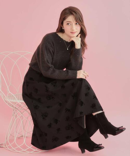 Couture Brooch / クチュールブローチ ニット・セーター | 【前後2WAY】スパンコールラメフェザー ニット | 詳細26