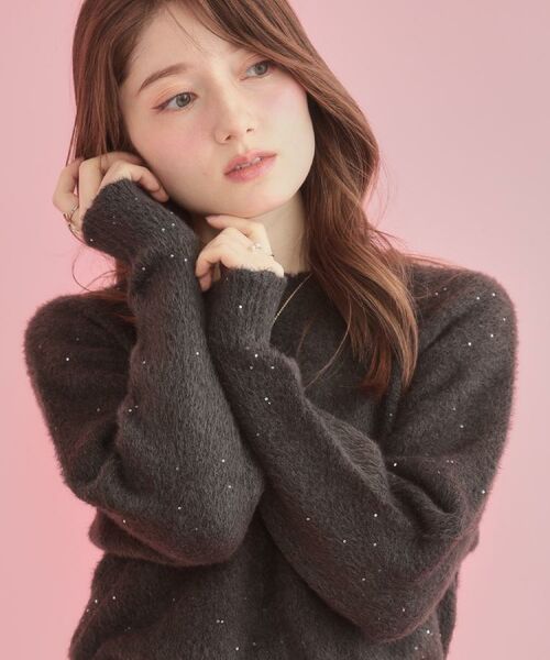 Couture Brooch / クチュールブローチ ニット・セーター | 【前後2WAY】スパンコールラメフェザー ニット | 詳細28