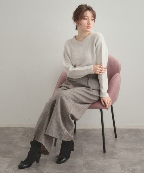 Couture Brooch / クチュールブローチ ニット・セーター | 【前後2WAY】スパンコールラメフェザー ニット | 詳細4