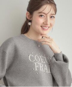 Couture Brooch / クチュールブローチ ニット・セーター | 【パール調・ビジューデザイン】華やかロゴニット