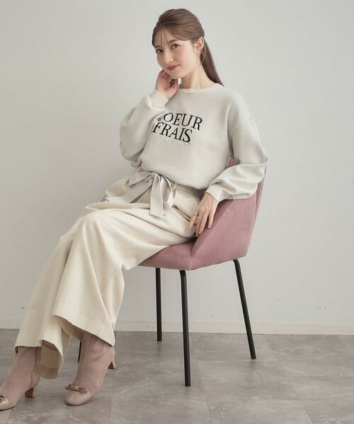 Couture Brooch / クチュールブローチ ニット・セーター | 【パール調・ビジューデザイン】華やかロゴニット | 詳細1