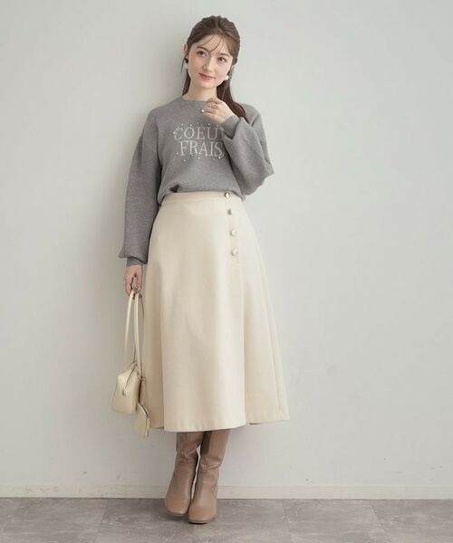 Couture Brooch / クチュールブローチ ニット・セーター | 【パール調・ビジューデザイン】華やかロゴニット | 詳細12