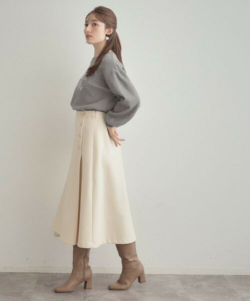 Couture Brooch / クチュールブローチ ニット・セーター | 【パール調・ビジューデザイン】華やかロゴニット | 詳細13