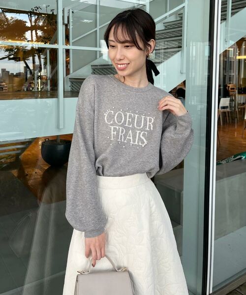 Couture Brooch / クチュールブローチ ニット・セーター | 【パール調・ビジューデザイン】華やかロゴニット | 詳細22