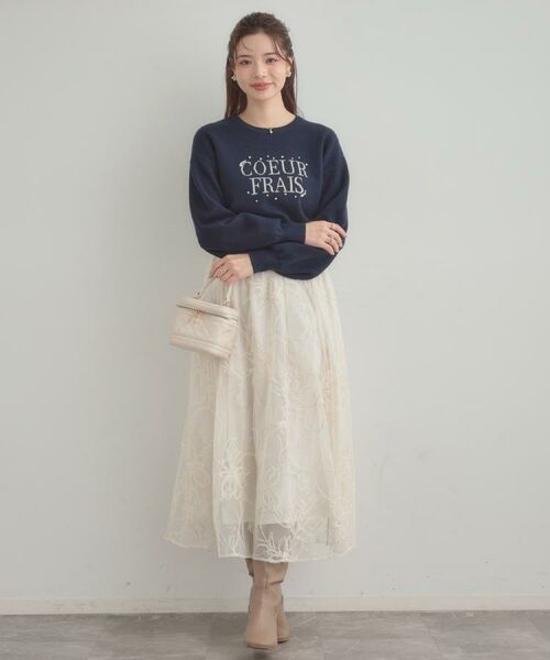 Couture Brooch / クチュールブローチ ニット・セーター | 【パール調・ビジューデザイン】華やかロゴニット | 詳細30