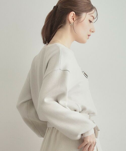 Couture Brooch / クチュールブローチ ニット・セーター | 【パール調・ビジューデザイン】華やかロゴニット | 詳細7