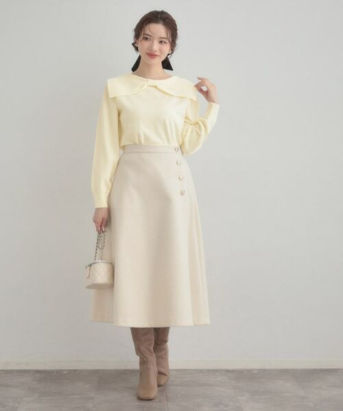 Couture Brooch / クチュールブローチ ニット・セーター | 【着映え】リボンカラー デザインニット | 詳細1