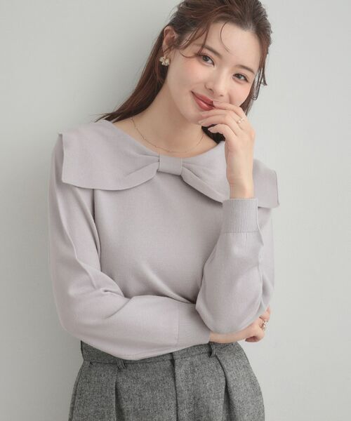 Couture Brooch / クチュールブローチ ニット・セーター | 【着映え】リボンカラー デザインニット | 詳細14