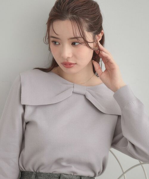 Couture Brooch / クチュールブローチ ニット・セーター | 【着映え】リボンカラー デザインニット | 詳細15