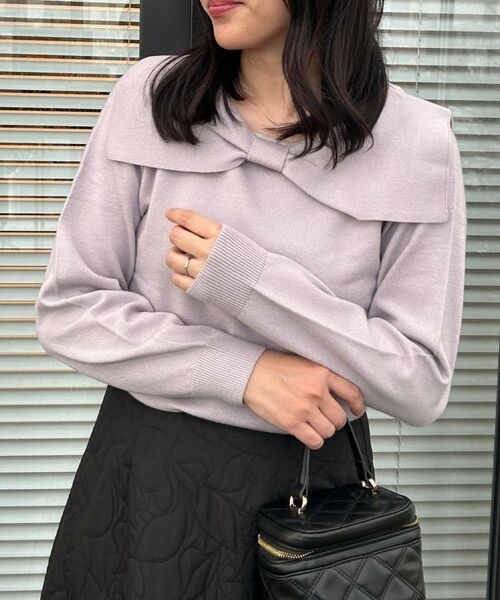 Couture Brooch / クチュールブローチ ニット・セーター | 【着映え】リボンカラー デザインニット | 詳細20