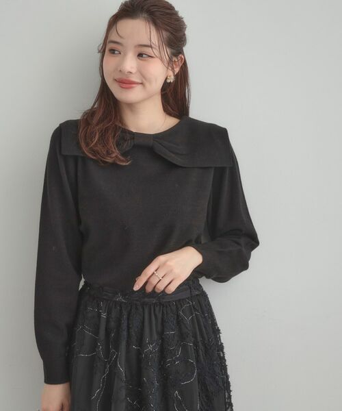 Couture Brooch / クチュールブローチ ニット・セーター | 【着映え】リボンカラー デザインニット | 詳細24