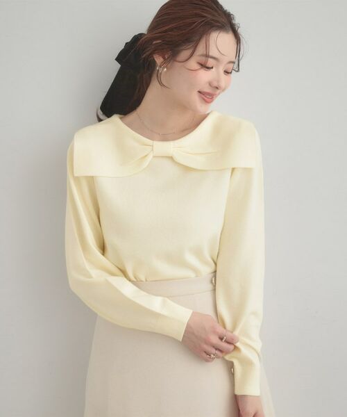 Couture Brooch / クチュールブローチ ニット・セーター | 【着映え】リボンカラー デザインニット | 詳細4