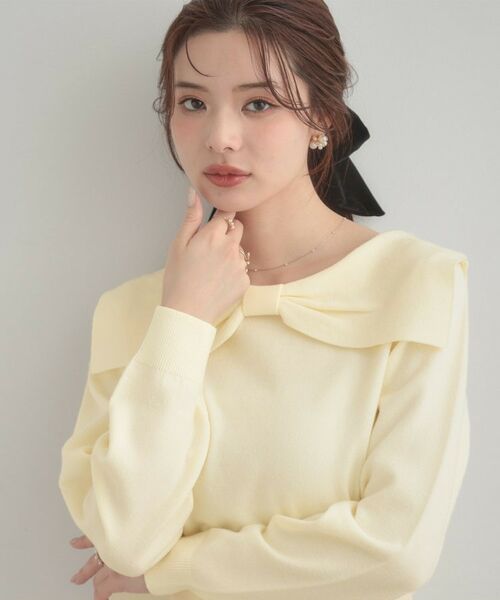 Couture Brooch / クチュールブローチ ニット・セーター | 【着映え】リボンカラー デザインニット | 詳細6