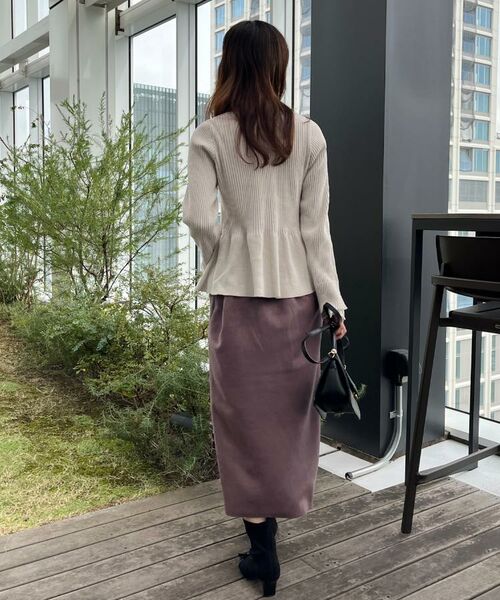 Couture Brooch / クチュールブローチ カーディガン・ボレロ | 【袖口レース・着映え】短毛モールペプラム カーデ | 詳細14