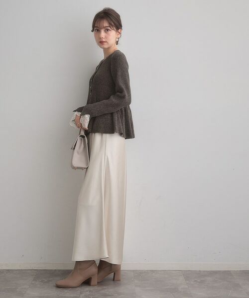 Couture Brooch / クチュールブローチ カーディガン・ボレロ | 【袖口レース・着映え】短毛モールペプラム カーデ | 詳細17