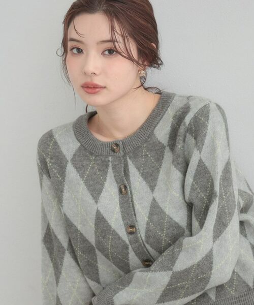 Couture Brooch / クチュールブローチ カーディガン・ボレロ | アーガイルニットカーディガン | 詳細1