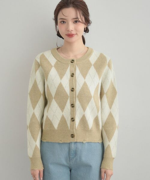 Couture Brooch / クチュールブローチ カーディガン・ボレロ | アーガイルニットカーディガン | 詳細15