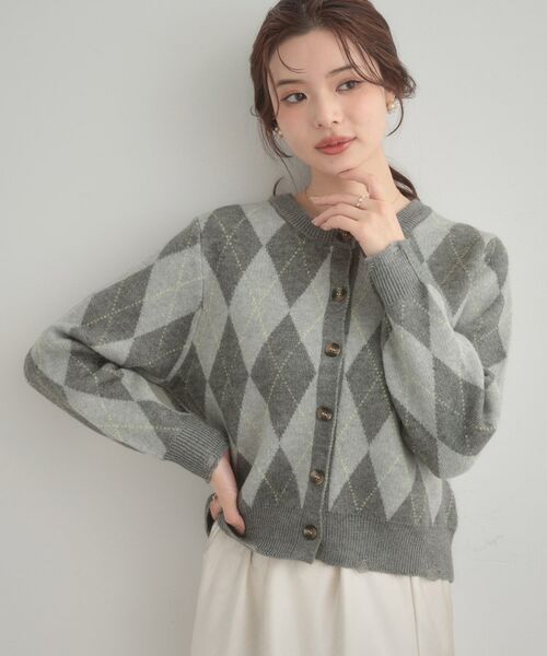 Couture Brooch / クチュールブローチ カーディガン・ボレロ | アーガイルニットカーディガン | 詳細2