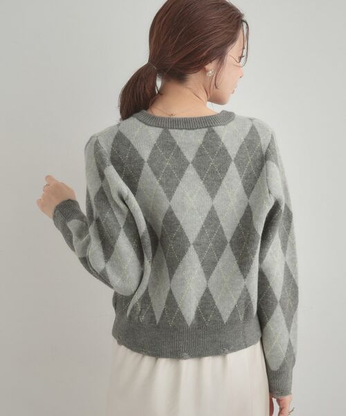 Couture Brooch / クチュールブローチ カーディガン・ボレロ | アーガイルニットカーディガン | 詳細3