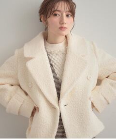 Couture Brooch / クチュールブローチ ピーコート | 【S-LL/無地・チェック柄】プードルボア ショートコート