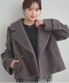 Couture Brooch / クチュールブローチ ピーコート | 【S-LL/無地・チェック柄】プードルボア ショートコート