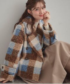 Couture Brooch / クチュールブローチ ピーコート | 【S-LL/無地・チェック柄】プードルボア ショートコート