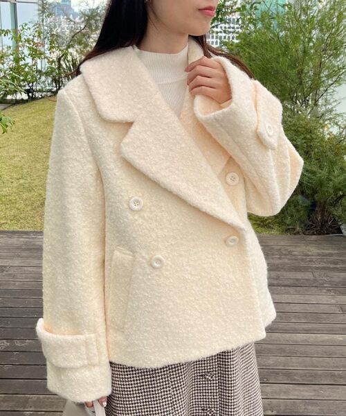 Couture Brooch / クチュールブローチ ピーコート | 【S-LL/無地・チェック柄】プードルボア ショートコート | 詳細10