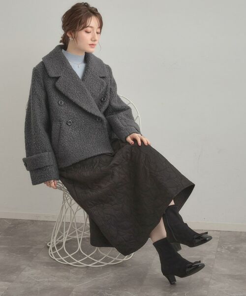 Couture Brooch / クチュールブローチ ピーコート | 【S-LL/無地・チェック柄】プードルボア ショートコート | 詳細11