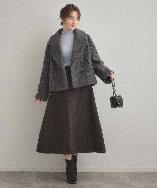 Couture Brooch / クチュールブローチ ピーコート | 【S-LL/無地・チェック柄】プードルボア ショートコート | 詳細12