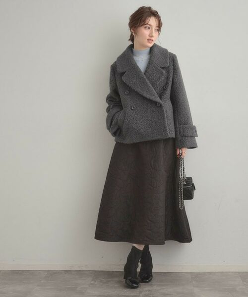 Couture Brooch / クチュールブローチ ピーコート | 【S-LL/無地・チェック柄】プードルボア ショートコート | 詳細13