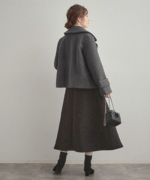 Couture Brooch / クチュールブローチ ピーコート | 【S-LL/無地・チェック柄】プードルボア ショートコート | 詳細14