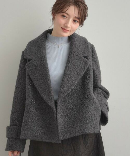 Couture Brooch / クチュールブローチ ピーコート | 【S-LL/無地・チェック柄】プードルボア ショートコート | 詳細16