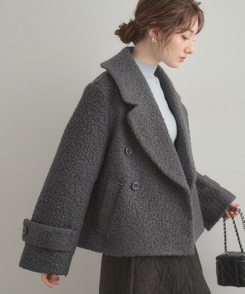 Couture Brooch / クチュールブローチ ピーコート | 【S-LL/無地・チェック柄】プードルボア ショートコート | 詳細17