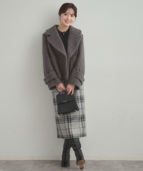 Couture Brooch / クチュールブローチ ピーコート | 【S-LL/無地・チェック柄】プードルボア ショートコート | 詳細18
