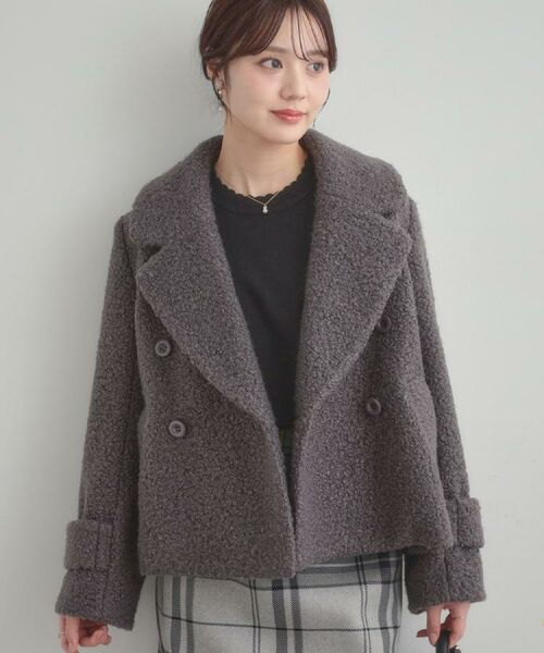 Couture Brooch / クチュールブローチ ピーコート | 【S-LL/無地・チェック柄】プードルボア ショートコート | 詳細19