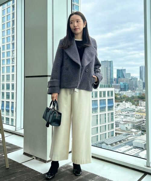 Couture Brooch / クチュールブローチ ピーコート | 【S-LL/無地・チェック柄】プードルボア ショートコート | 詳細21