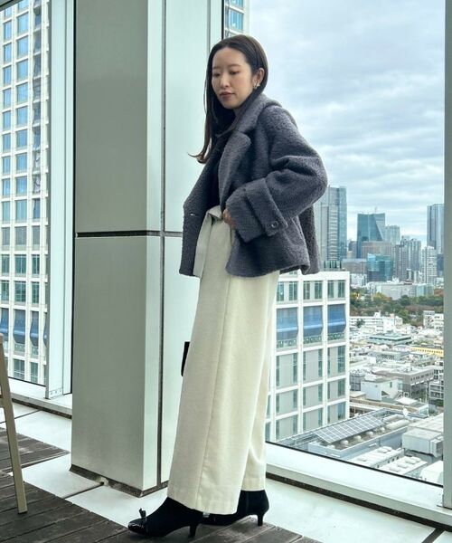 Couture Brooch / クチュールブローチ ピーコート | 【S-LL/無地・チェック柄】プードルボア ショートコート | 詳細22