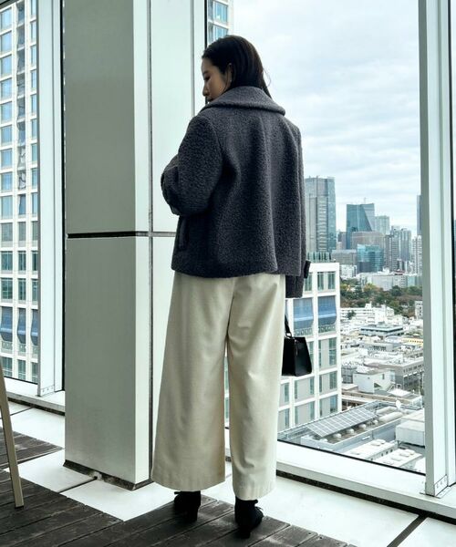 Couture Brooch / クチュールブローチ ピーコート | 【S-LL/無地・チェック柄】プードルボア ショートコート | 詳細23