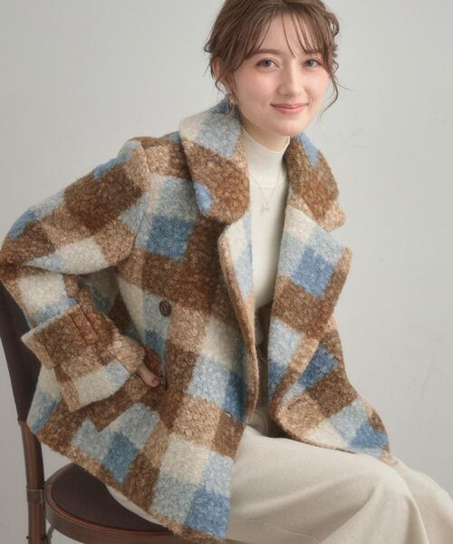 Couture Brooch / クチュールブローチ ピーコート | 【S-LL/無地・チェック柄】プードルボア ショートコート | 詳細28