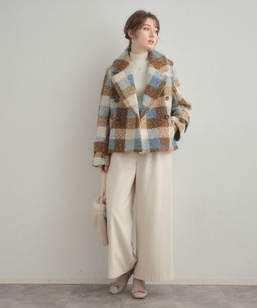 Couture Brooch / クチュールブローチ ピーコート | 【S-LL/無地・チェック柄】プードルボア ショートコート | 詳細29