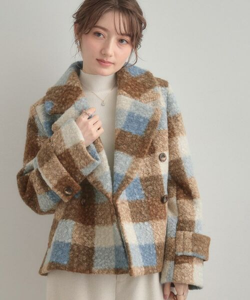 Couture Brooch / クチュールブローチ ピーコート | 【S-LL/無地・チェック柄】プードルボア ショートコート | 詳細30
