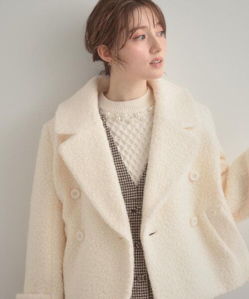 Couture Brooch / クチュールブローチ ピーコート | 【S-LL/無地・チェック柄】プードルボア ショートコート | 詳細4